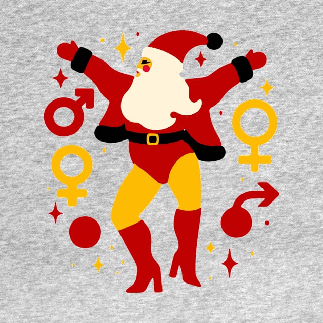 Dancing Santa Christmas Eve Party T Shirt by L.C. Tarot